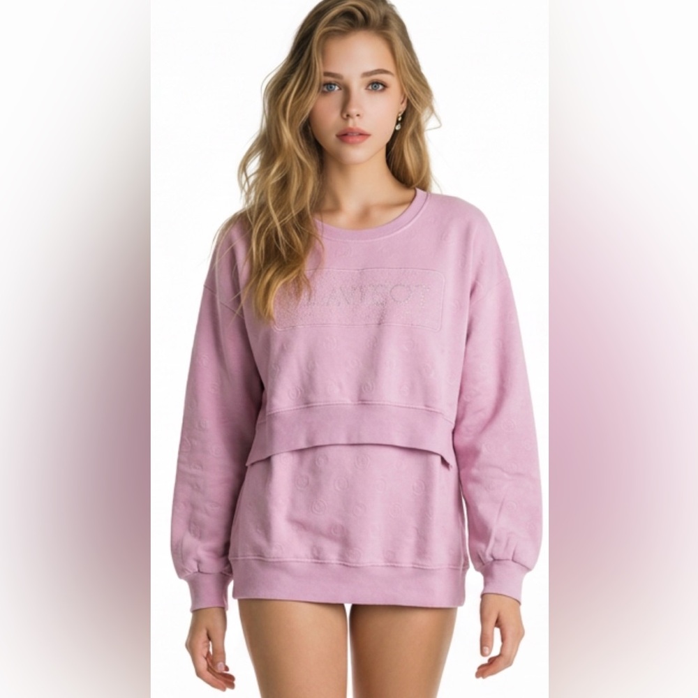PLAYBOY Pink Crewneck Sweater shorts set
